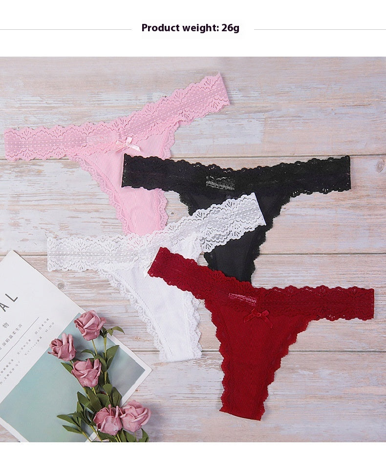 Multi Color Pure Cotton Crotch Women's Lace Underwear