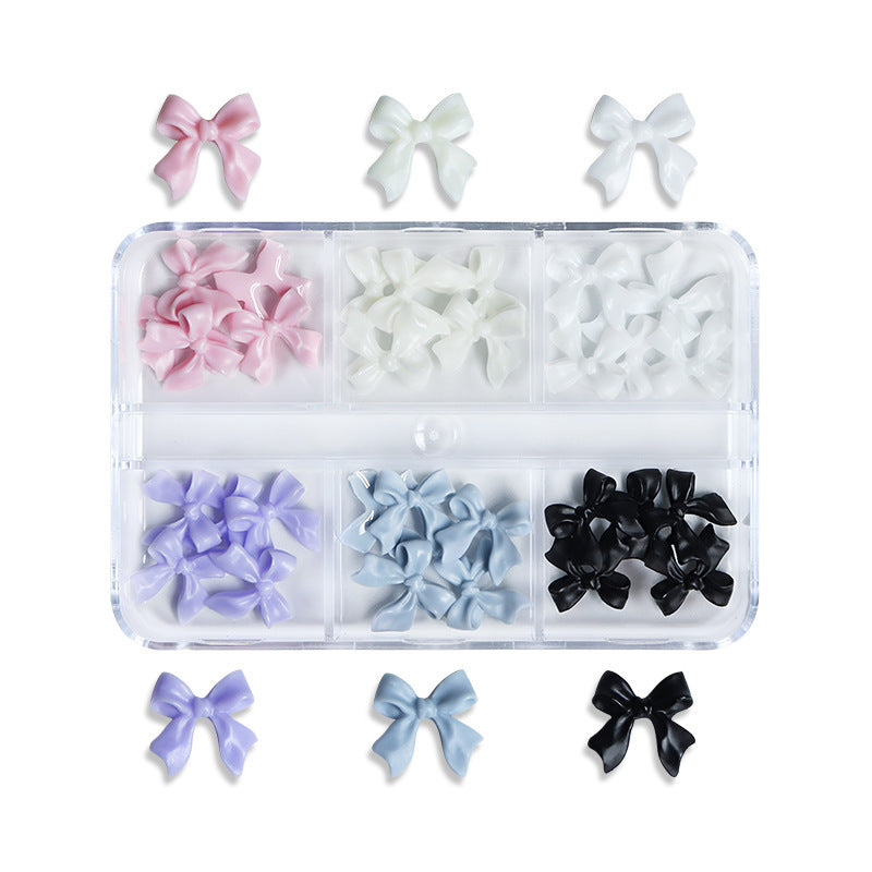 30 PCs Boxed Resin Bowknot Nail Ornament